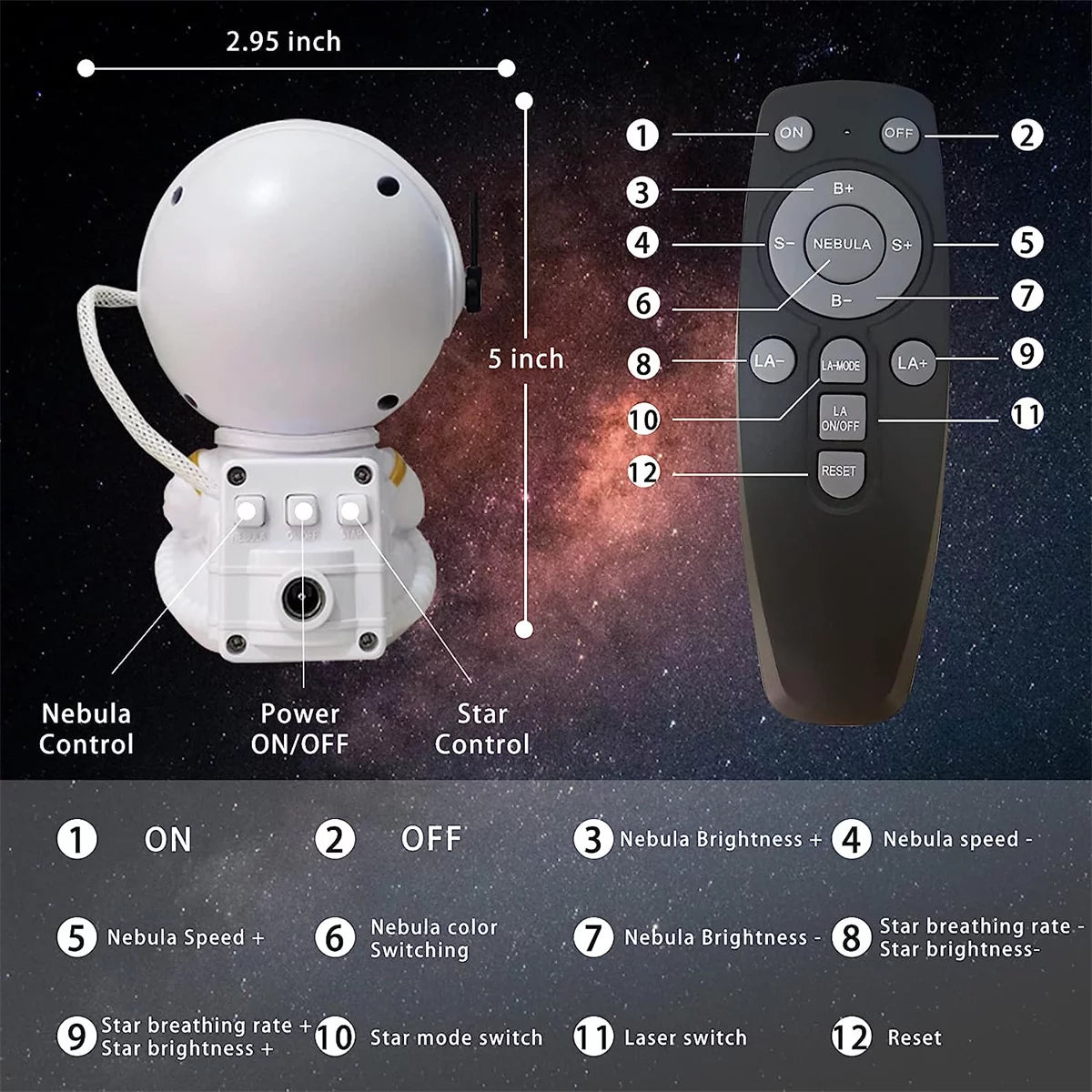 Star Projector Galaxy Night Light - Astronaut Nebula Ceiling Led Light Projector for Kids with Timer and Remote Starry Lamp for Bedroom Gaming Room Home Theater Decor Gift for Children Adults