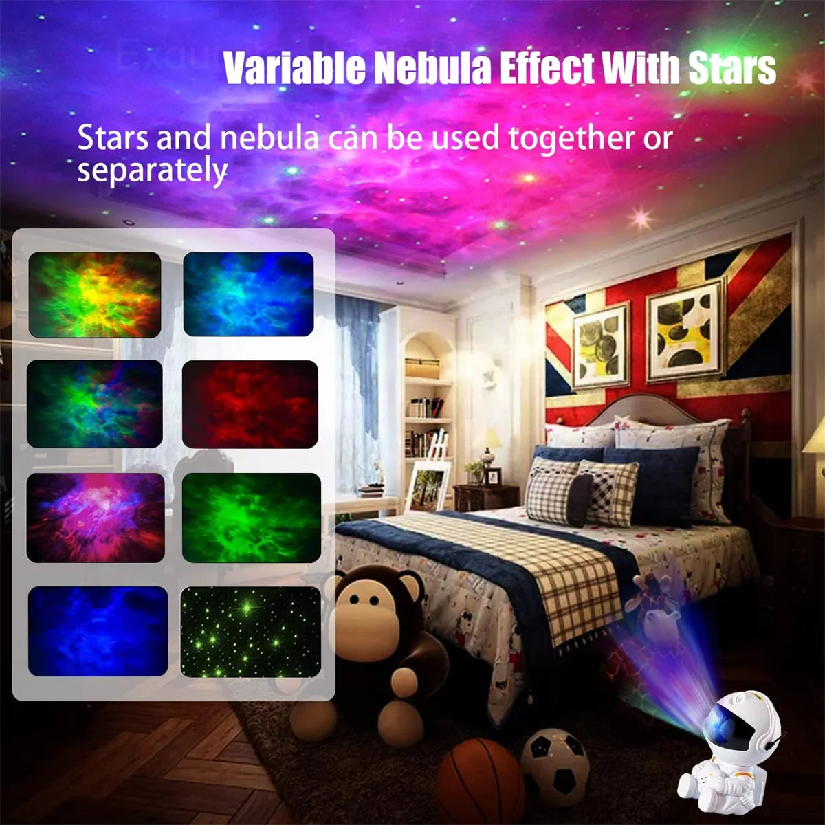 Star Projector Galaxy Night Light - Astronaut Nebula Ceiling Led Light Projector for Kids with Timer and Remote Starry Lamp for Bedroom Gaming Room Home Theater Decor Gift for Children Adults